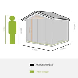 image-Metal 9x6 ft Garden Shed Storage Door Roof Building Container-Green
