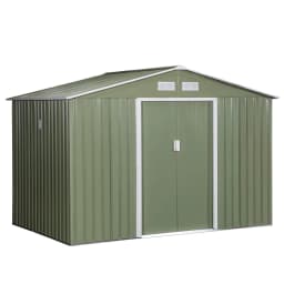 image-9 x 6FT Garden Metal Storage Shed Tool Box Foundation Vent & Doors Green