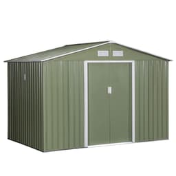 image-9 x 6FT Garden Metal Storage Shed Tool Box Foundation Vent & Doors Green