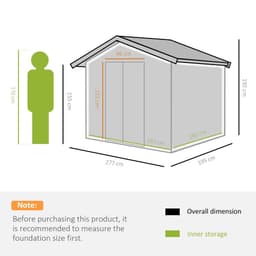image-9 x 6FT Garden Metal Storage Shed Tool Box Foundation Vent & Doors Green