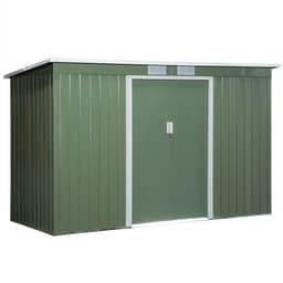 image-9ft x 4.25ft Corrugated Metal Shed with Foundation Vent Doors Green