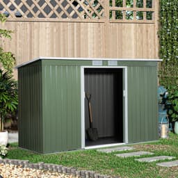 image-9ft x 4.25ft Corrugated Metal Shed with Foundation Vent Doors Green