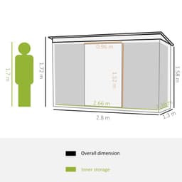 image-9ft x 4.25ft Corrugated Metal Shed with Foundation Vent Doors Green