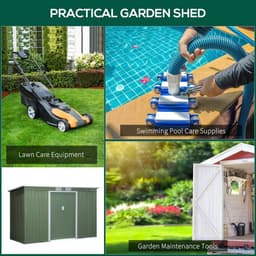 image-9ft x 4.25ft Corrugated Metal Shed with Foundation Vent Doors Green
