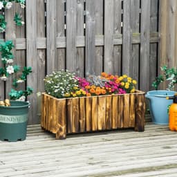 image-Fir Plant Pot Raised Flower Bed Wooden Planter 4 Feet 78Lx 35Wx30H cm