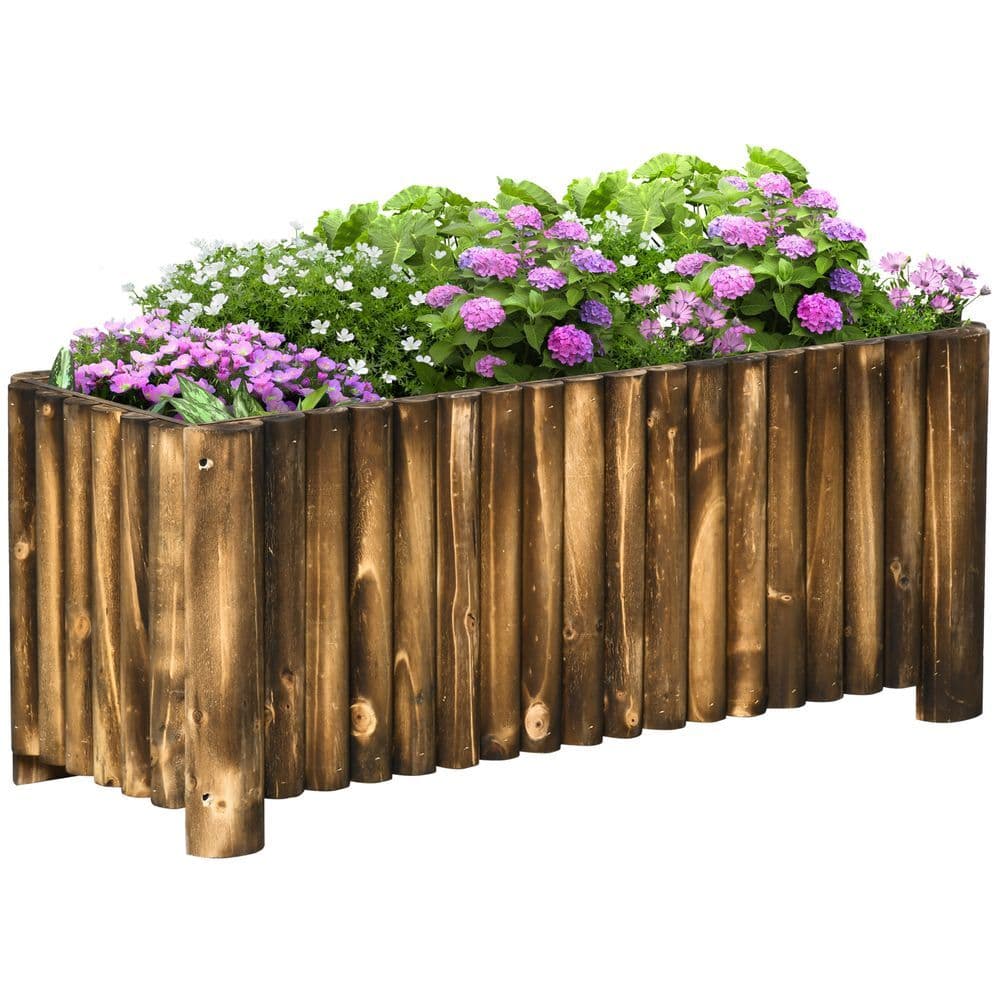 image-Fir Plant PotFlower Bed Wooden 4 Feet 100Lx 40Wx40H cm