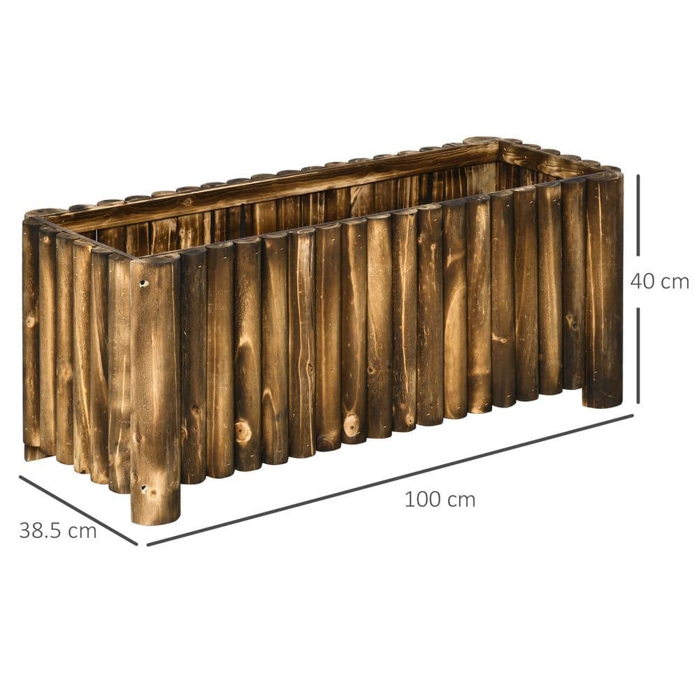 image-Fir Plant PotFlower Bed Wooden 4 Feet 100Lx 40Wx40H cm