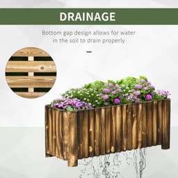 image-Fir Plant PotFlower Bed Wooden 4 Feet 100Lx 40Wx40H cm