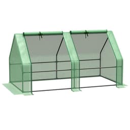 image-Mini Small Greenhouse Steel Frame & PE Cover & Zip Window 180x90x90cm