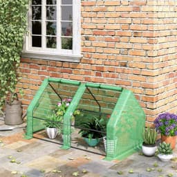 image-Mini Small Greenhouse Steel Frame & PE Cover & Zip Window 180x90x90cm