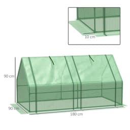 image-Mini Small Greenhouse Steel Frame & PE Cover & Zip Window 180x90x90cm