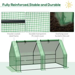 image-Mini Small Greenhouse Steel Frame & PE Cover & Zip Window 180x90x90cm