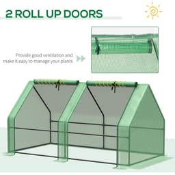 image-Mini Small Greenhouse Steel Frame & PE Cover & Zip Window 180x90x90cm