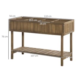 image-Wooden Raised Bed Container Garden Plant Stand 8 Boxes 110x46x76cm Brown