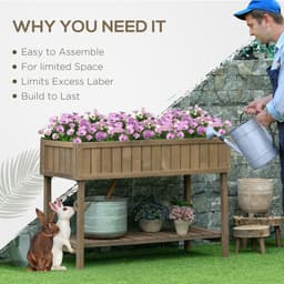 image-Wooden Raised Bed Container Garden Plant Stand 8 Boxes 110x46x76cm Brown