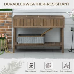image-Wooden Raised Bed Container Garden Plant Stand 8 Boxes 110x46x76cm Brown