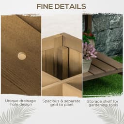 image-Wooden Raised Bed Container Garden Plant Stand 8 Boxes 110x46x76cm Brown