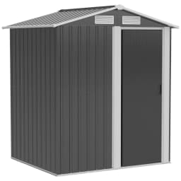 image-Outdoor Storage Shed, Sliding Door, Sloped Roof 152 x 132 x 188 cm, Grey
