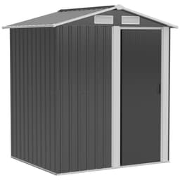 image-Outdoor Storage Shed, Sliding Door, Sloped Roof 152 x 132 x 188 cm, Grey