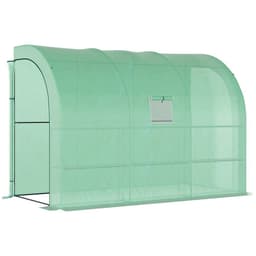 image-Walk-In Greenhouse PE Cover and 3-Tier Shelves, Green, 300x150x213 cm
