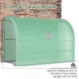 image-Walk-In Greenhouse PE Cover and 3-Tier Shelves, Green, 300x150x213 cm