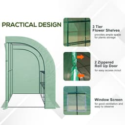 image-Walk-In Greenhouse PE Cover and 3-Tier Shelves, Green, 300x150x213 cm
