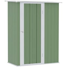 image-Garden Storage Shed, Sloped Roof, Lockable Door Green, 142x84x189cm