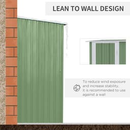 image-Garden Storage Shed, Sloped Roof, Lockable Door Green, 142x84x189cm