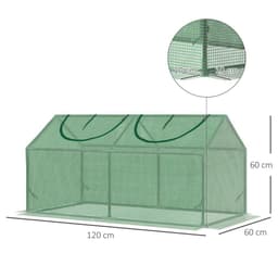 image-Mini Greenhouse, with Durable PE Cover, 119x60x60cm