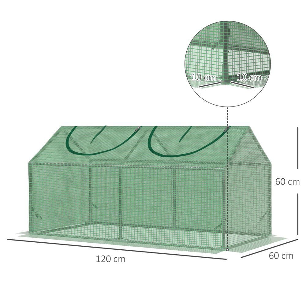 image-Mini Greenhouse, with Durable PE Cover, 119x60x60cm