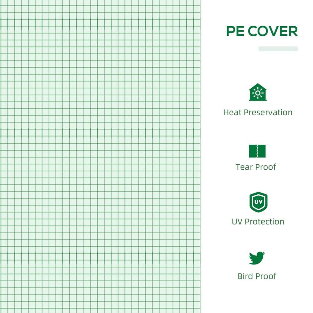 image-Mini Greenhouse, with Durable PE Cover, 119x60x60cm