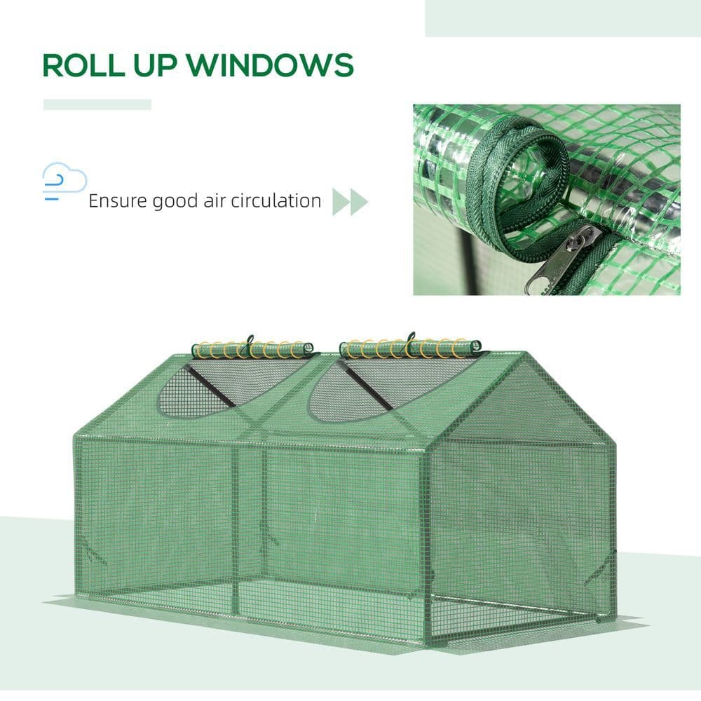 image-Mini Greenhouse, with Durable PE Cover, 119x60x60cm