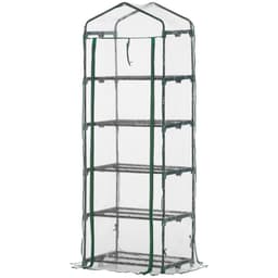 image-5 Tier Greenhouse OutdoorPortable Shed Metal Frame Transparent 69x49x193cm
