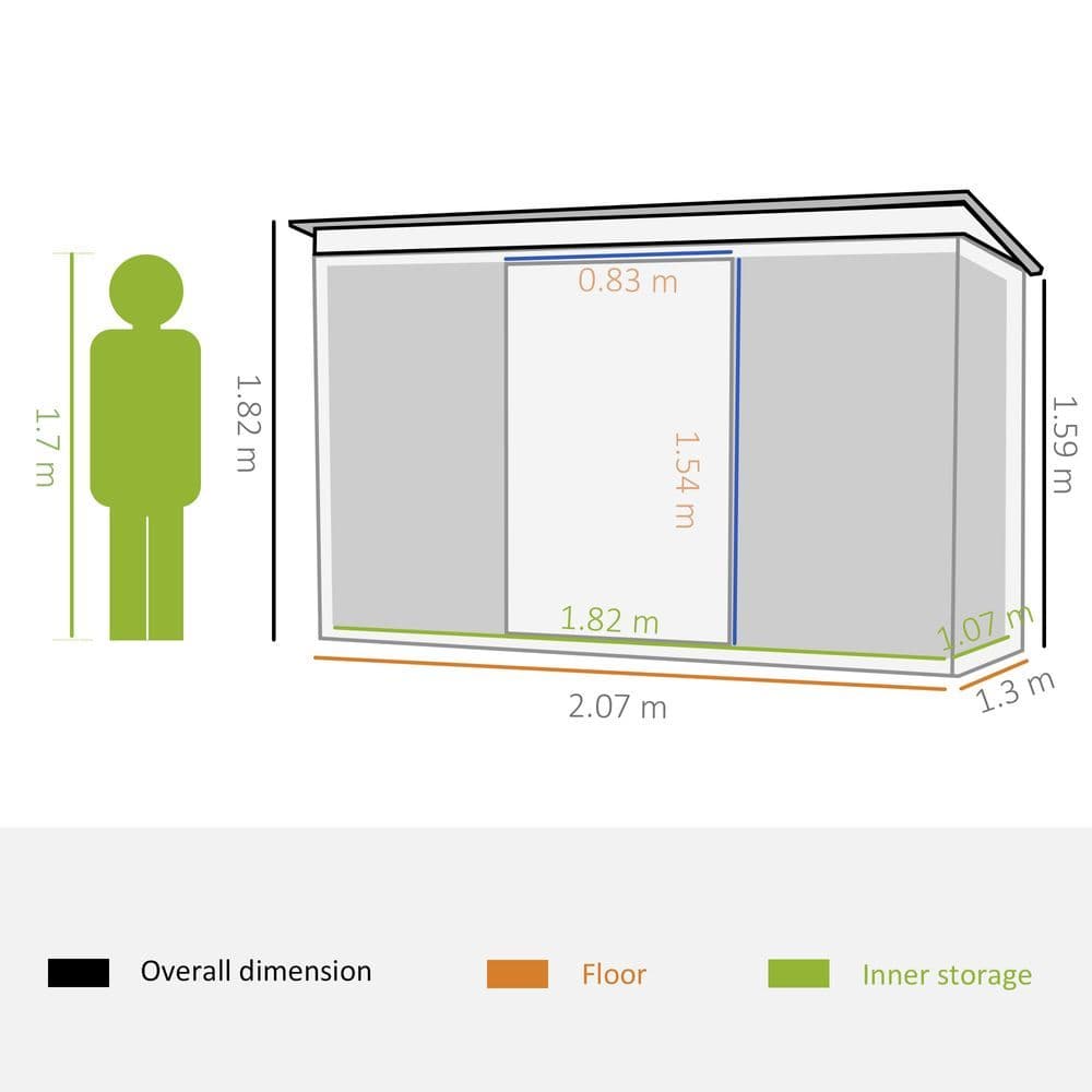 image-7 x 4ft Outdoor Garden Metal Storage Shed, Green