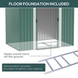 image-7 x 4ft Outdoor Garden Metal Storage Shed, Green