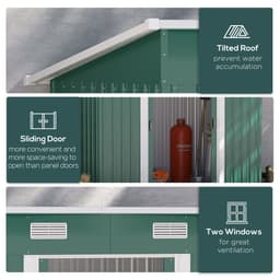 image-7 x 4ft Outdoor Garden Metal Storage Shed, Green