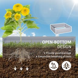 image-Set of 2 Raised Garden Bed, Galvanized Steel Frame 1m x 1m x 0.3m