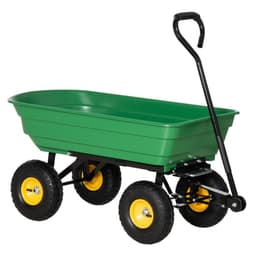 image-75L Garden Cart Heavy Duty 4 Wheel TWheelbarrow Green 75L