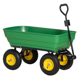 image-125L Garden Cart Heavy Duty 4 Wheel Trolley Wheelbarrow Green