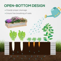 image-Raised Garden Bed with Greenhouse Top, 122x 61 x 81.7cm, Natural Kit