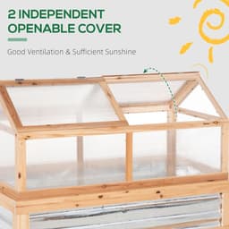 image-Raised Garden Bed with Greenhouse Top, 122x 61 x 81.7cm, Natural Kit