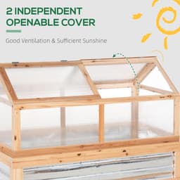 image-Raised Garden Bed with Greenhouse Top, 122x 61 x 81.7cm, Natural Kit