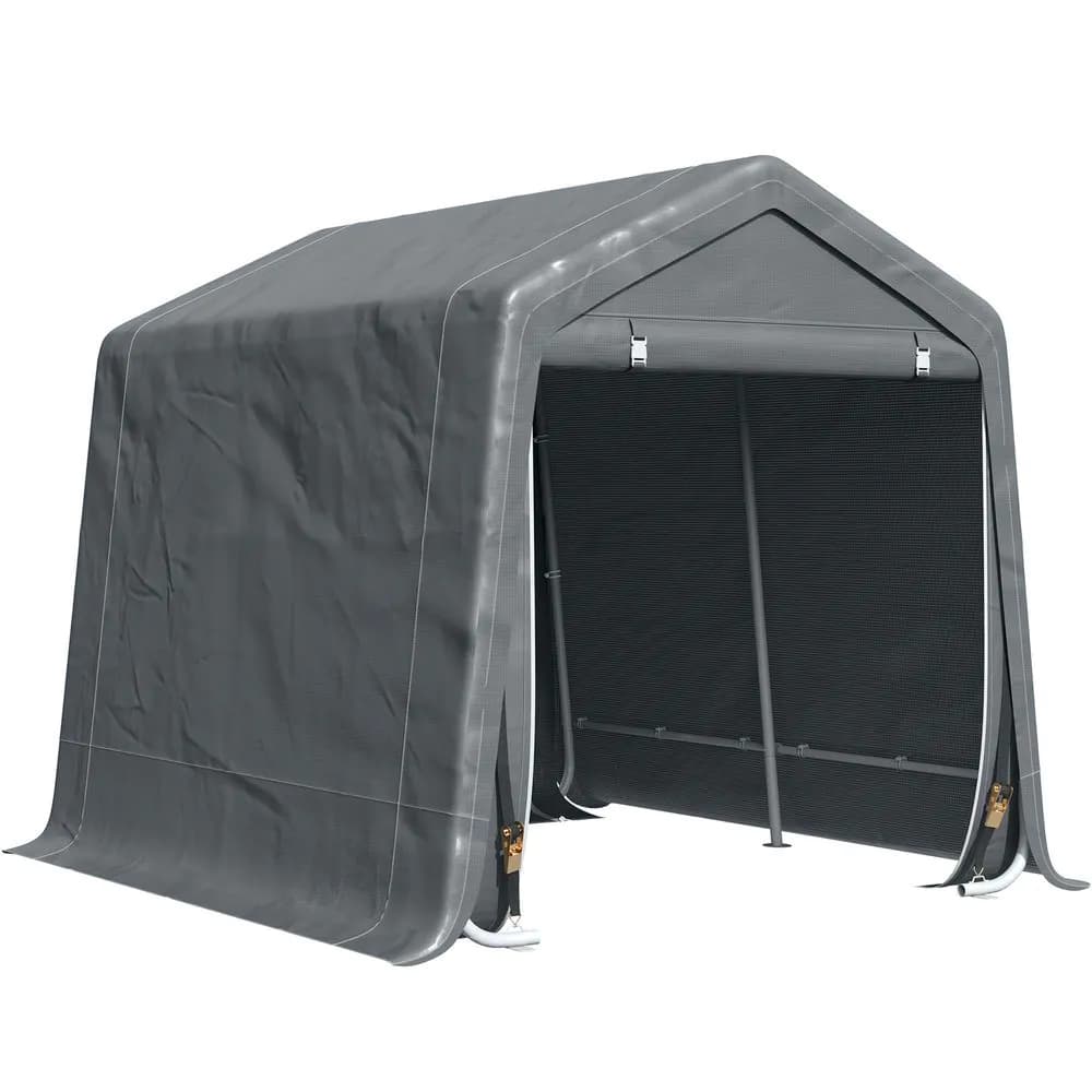 image-Storage Tent, Heavy Duty Metal Frame 2.8x2.4x2.4m, Dark Grey