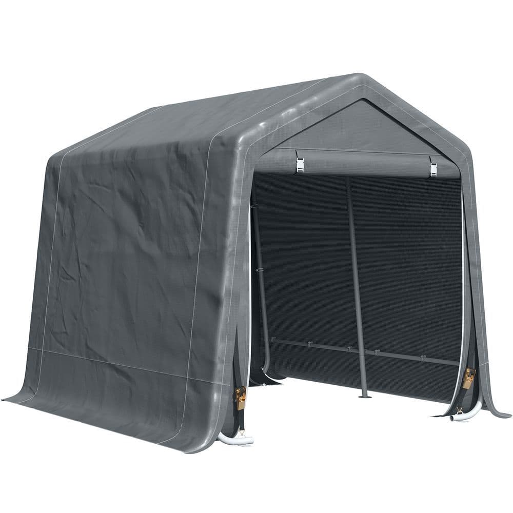 image-Storage Tent, Heavy Duty Metal Frame 2.8x2.4x2.4m, Dark Grey