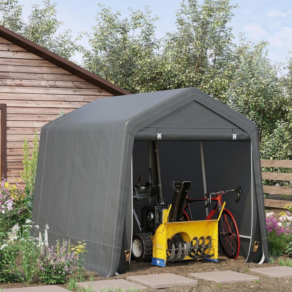 image-Storage Tent, Heavy Duty Metal Frame 2.8x2.4x2.4m, Dark Grey