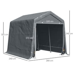 image-Storage Tent, Heavy Duty Metal Frame 2.8x2.4x2.4m, Dark Grey