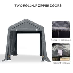 image-Storage Tent, Heavy Duty Metal Frame 2.8x2.4x2.4m, Dark Grey