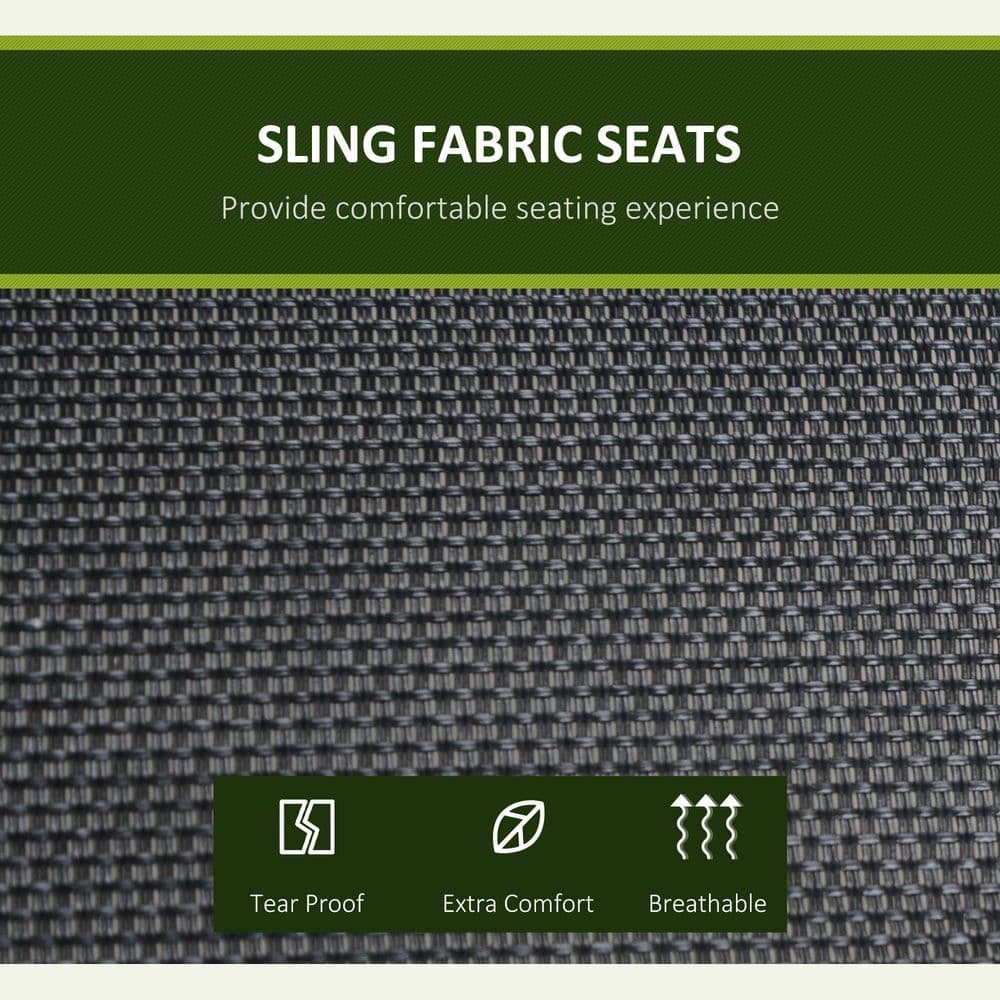 image-3 Person Steel Swing Chair & Adjustable Canopy - Black Seat