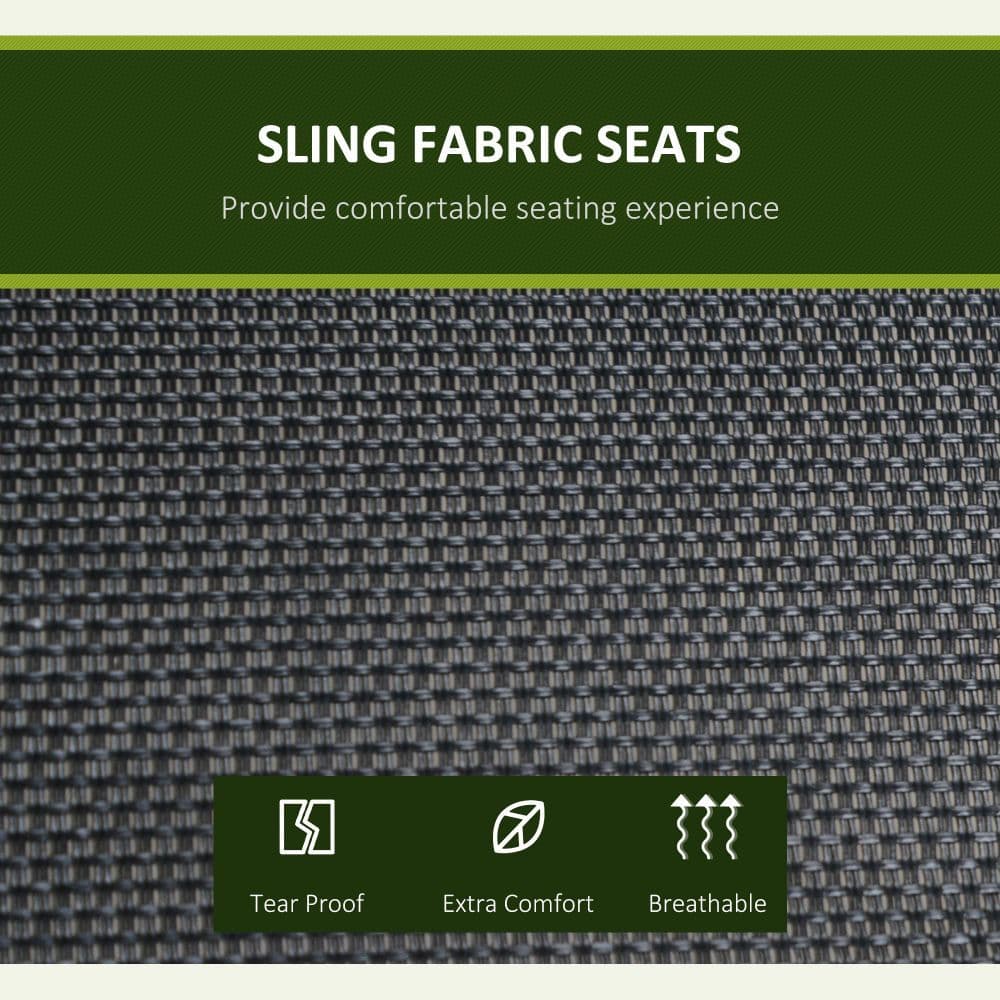 image-3 Person Steel Swing Chair & Adjustable Canopy - Black Seat
