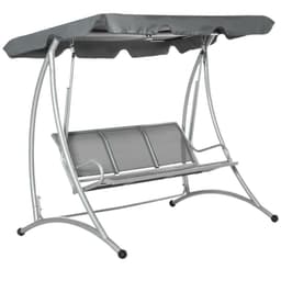 image-3 Person Steel Swing Chair & Adjustable Canopy - Dark Grey